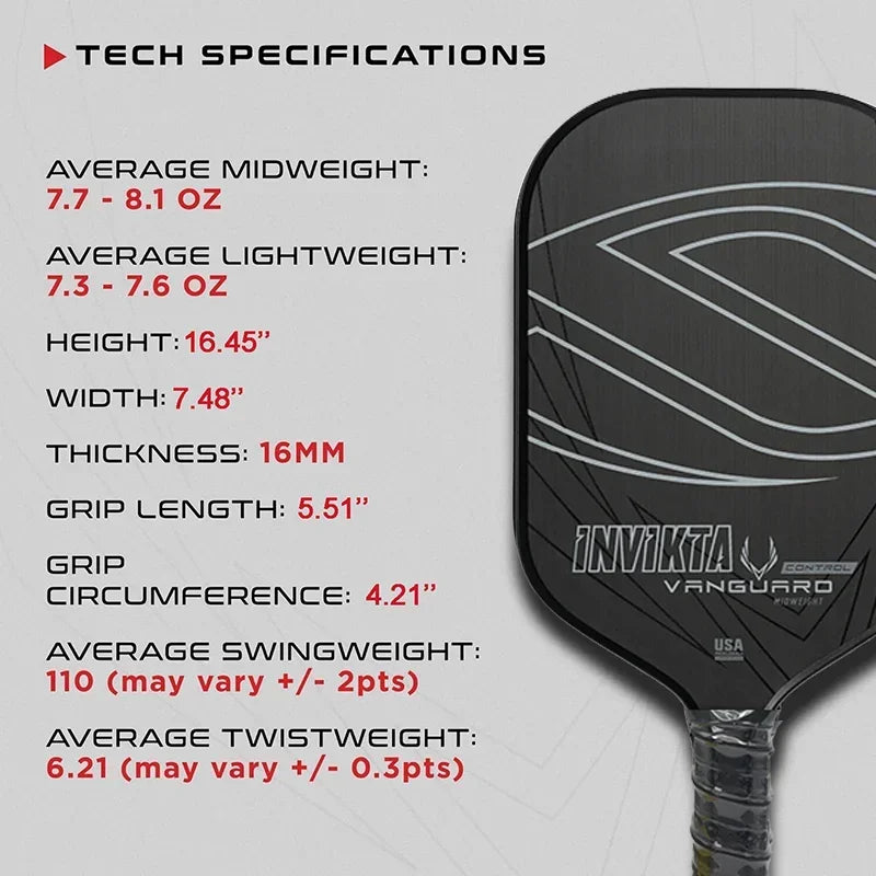 SLK Invikta Vanguard  Carbon Fiber  Pickleball Paddle