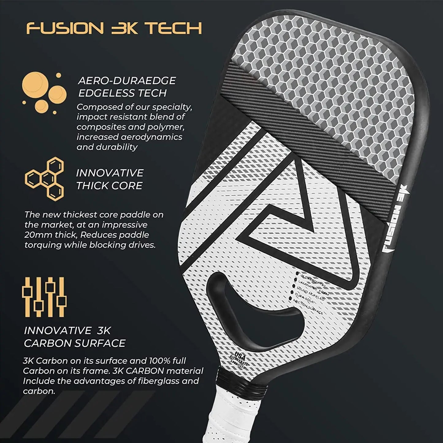 Amasport  Fusion 3K Pickleball Paddle