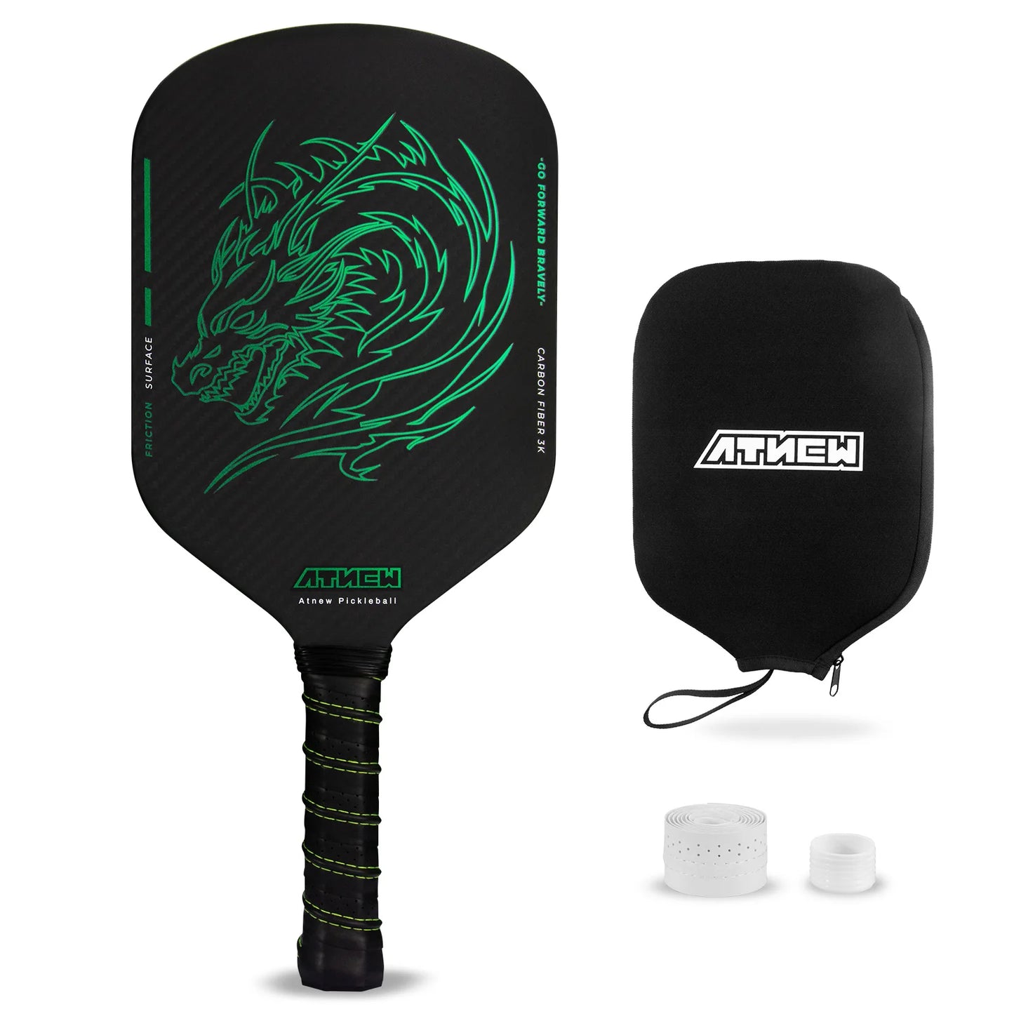 Atnew Green Dragon Pickleball Paddle (W/ Cover)