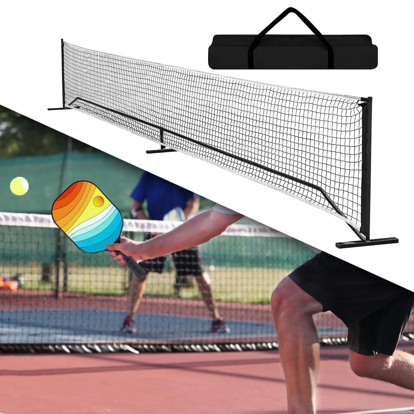 22ft Metal Base Portable Pickleball Net