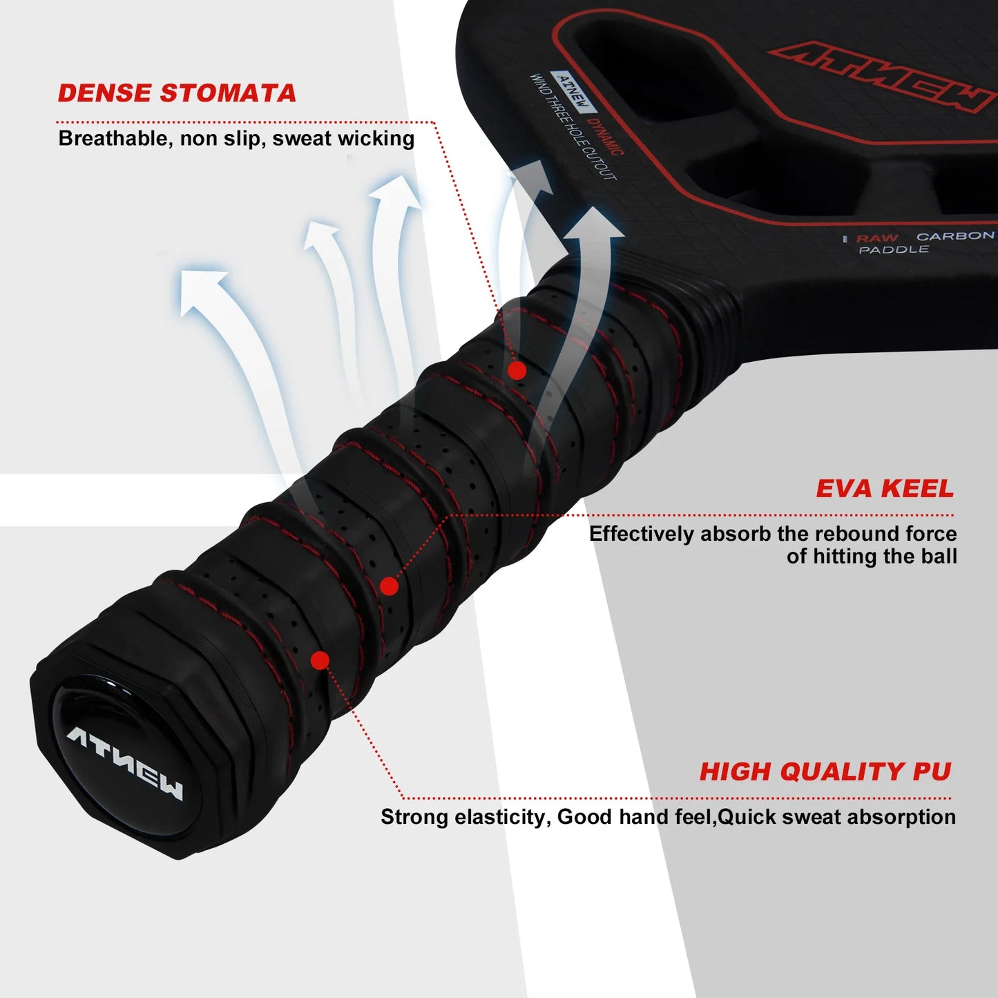 Atnew Hollow  Carbon Pickleball Paddles (W/ Cover)