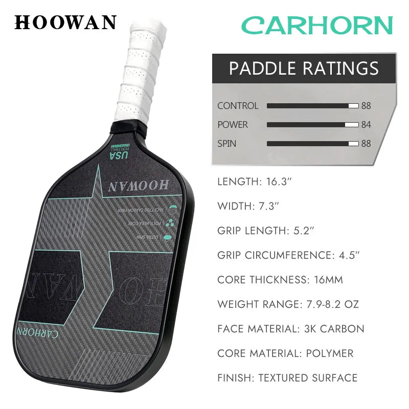 Hoowan Carhorn Pickleball Paddle (W/ Bag)